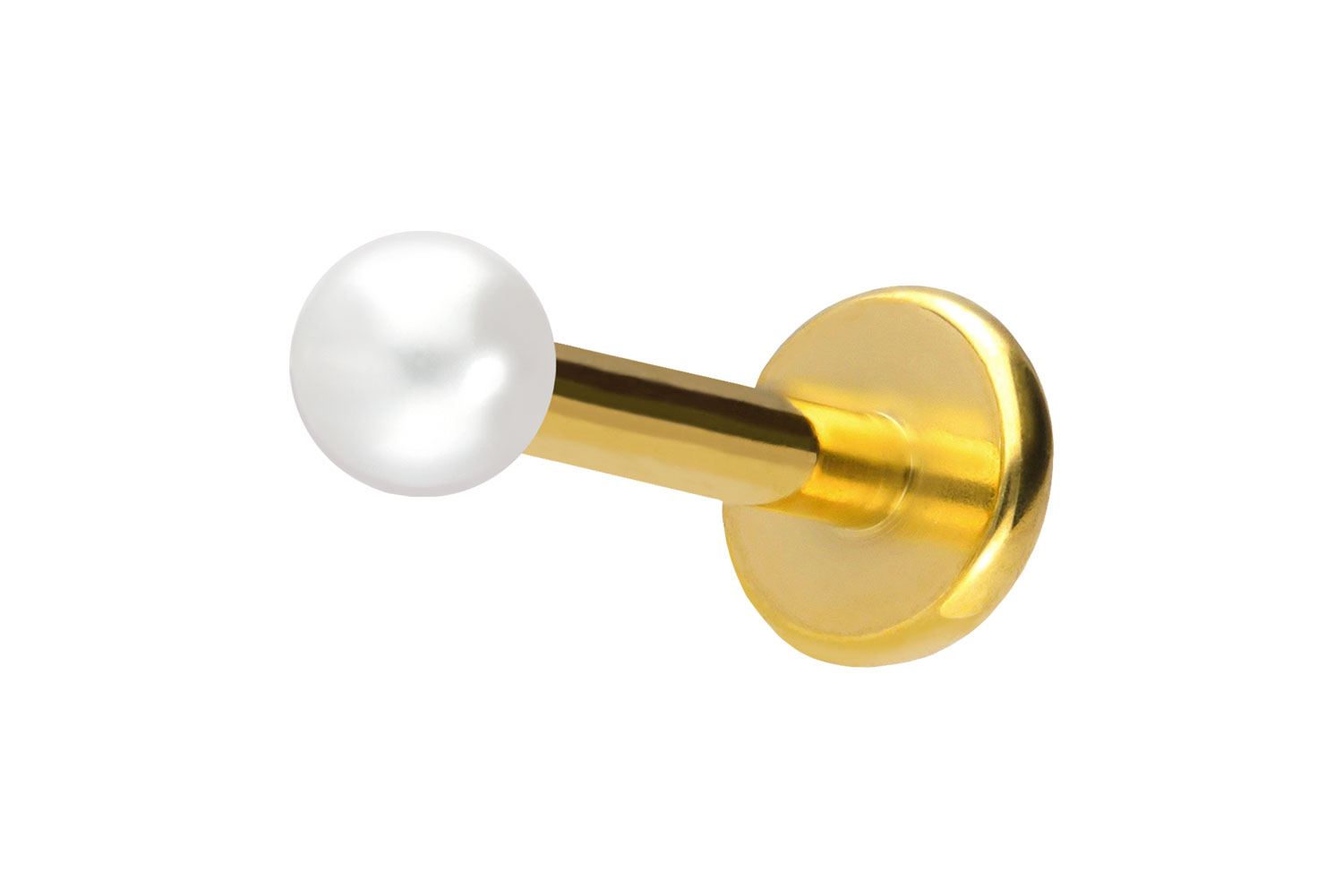 Titan Labret Piercing mit Push Fit SYNTHETISCHE PERLE